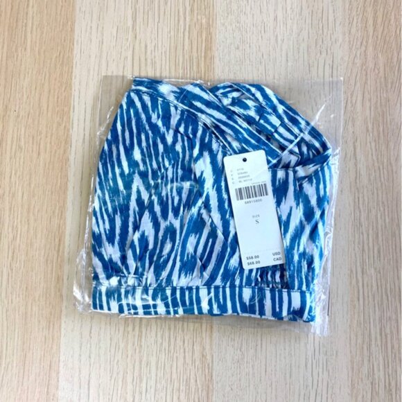 Anthropologie | Pilcro Ikat Printed Surf Bra Top New Small Smocked Cotton Lounge - Picture 6 of 7